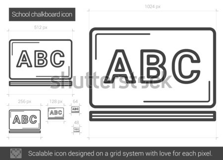 şcoală tabla linie icoană vector izolat Imagine de stoc © RAStudio