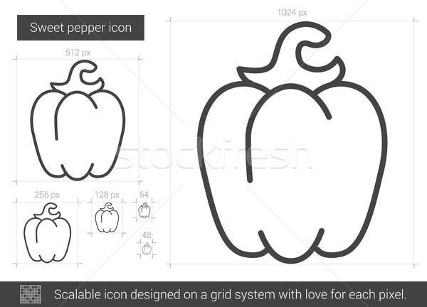 Stock photo: Sweet pepper line icon.