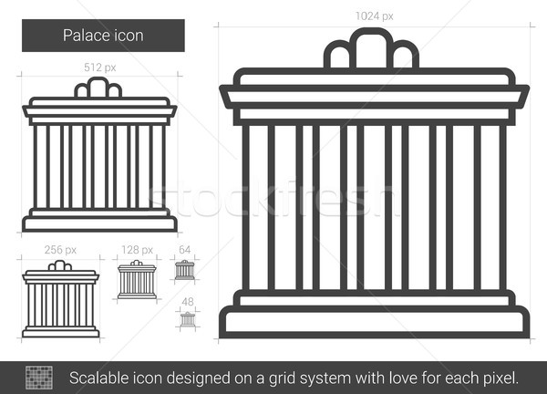 Palast line Symbol Vektor isoliert weiß Stock foto © RAStudio