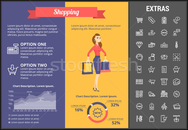 Shopping infografica modello elementi icone personalizzabile Foto d'archivio © RAStudio