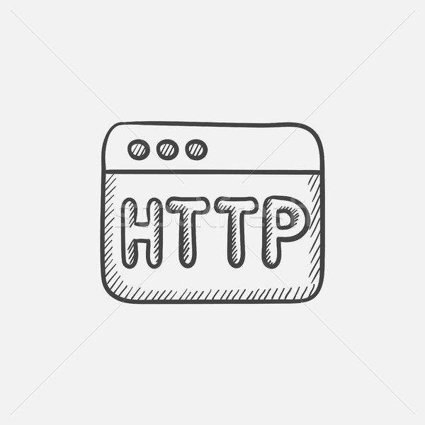 Browser window with http text sketch icon. Stock photo © RAStudio