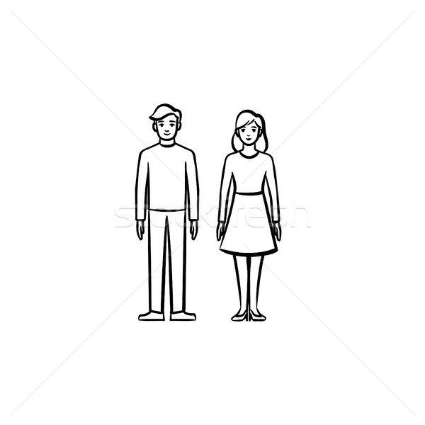 Couple in love hand drawn sketch icon. Stock photo © RAStudio