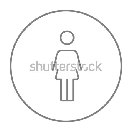 Woman standing thin line icon Stock photo © RAStudio