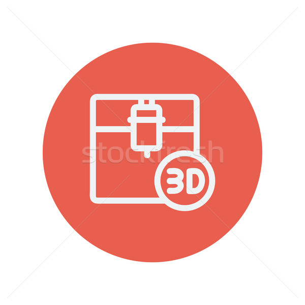 Three D printing machine thin line icon Stock photo © RAStudio