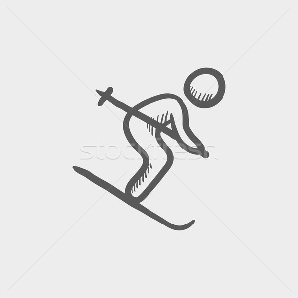 Downhill skiing sketch icon Stock photo © RAStudio