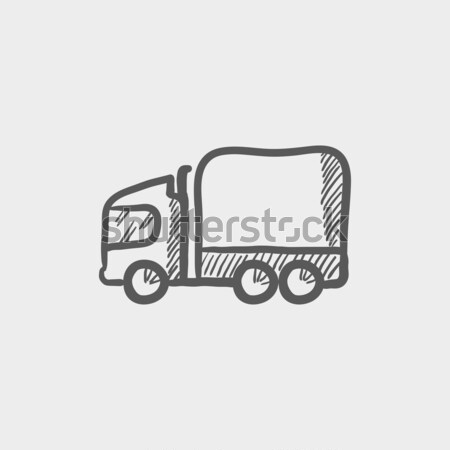 Concrete mixer truck icon drawn in chalk. Stock photo © RAStudio
