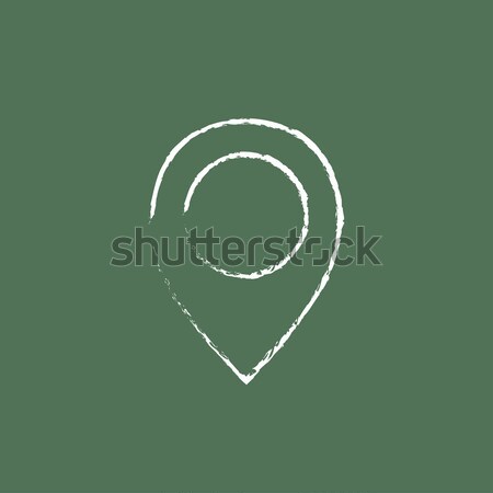 Map pointer icon drawn in chalk. Stock photo © RAStudio