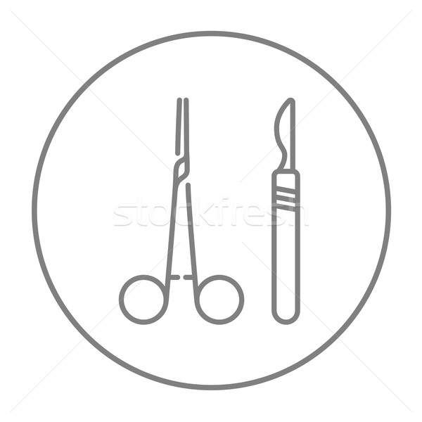 Surgical instruments line icon. Stock photo © RAStudio