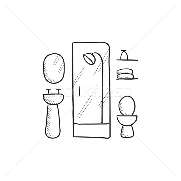Bathroom sketch icon. Stock photo © RAStudio
