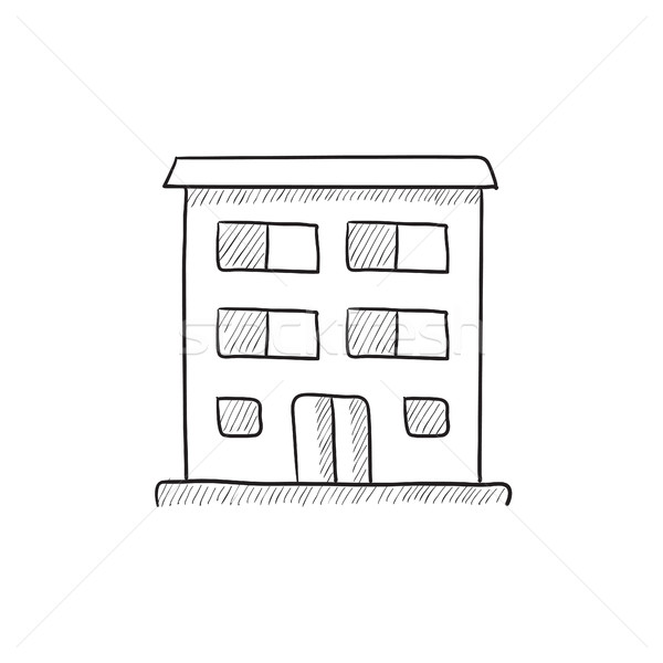 Residential building sketch icon. Stock photo © RAStudio