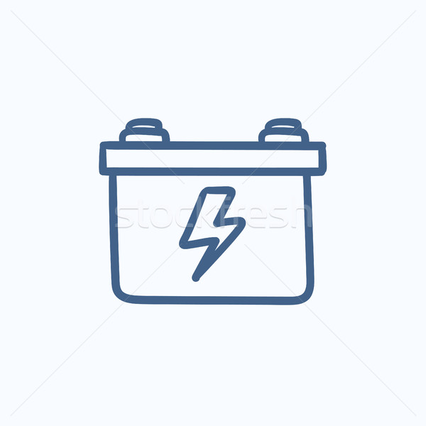 Auto batterij schets icon vector geïsoleerd Stockfoto © RAStudio