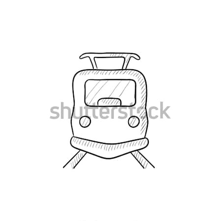 Front view of train sketch icon. Stock photo © RAStudio