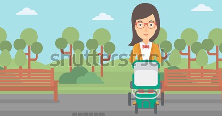 Man driving electric scooter vector illustration. Stock photo © RAStudio