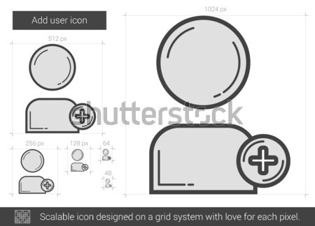 Сток-фото: пользователь · линия · икона · вектора · изолированный · белый
