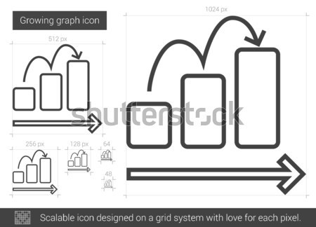 Foto stock: Creciente · gráfico · línea · icono · vector · aislado