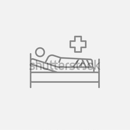 Patient lying on bed sketch icon. Stock photo © RAStudio