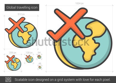 Stock photo: Global traveling line icon.