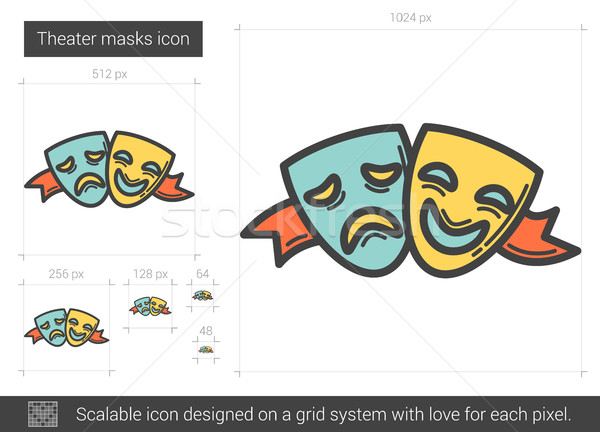 Theater masks line icon. Stock photo © RAStudio