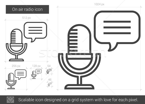Hava radyo hat ikon vektör yalıtılmış Stok fotoğraf © RAStudio