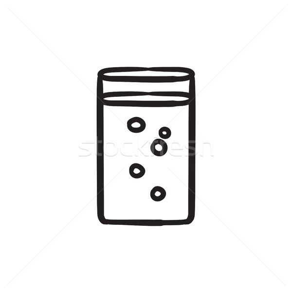 Glass of water sketch icon. Stock photo © RAStudio