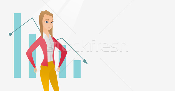Bancrupt business woman vector illustration. Stock photo © RAStudio