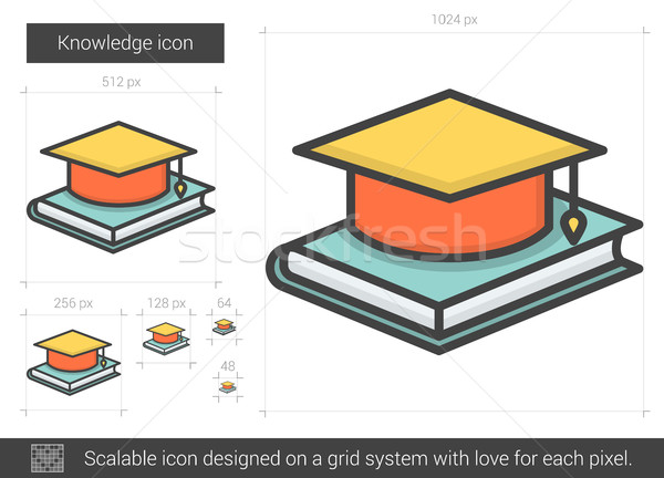 Stock fotó: Tudás · vonal · ikon · vektor · izolált · fehér