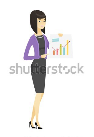 Zakenvrouw werken wereldwijde business zakenvrouw permanente Stockfoto © RAStudio
