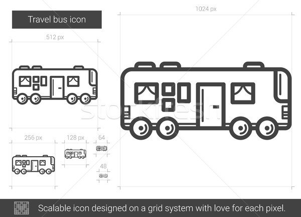 Travel bus line icon. Stock photo © RAStudio