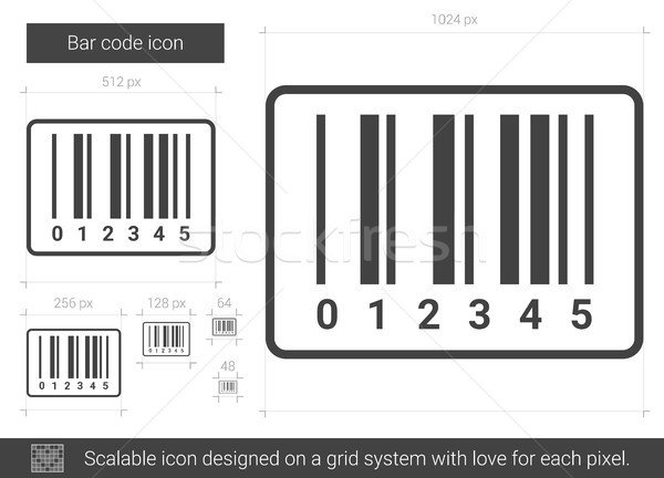 Foto stock: Código · de · barras · línea · icono · vector · aislado · blanco