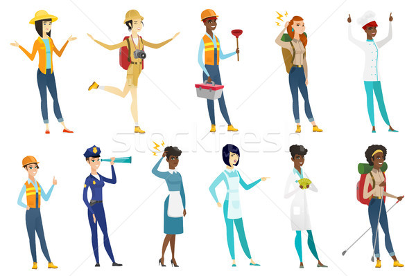 Professional women vector illustrations set. Stock photo © RAStudio