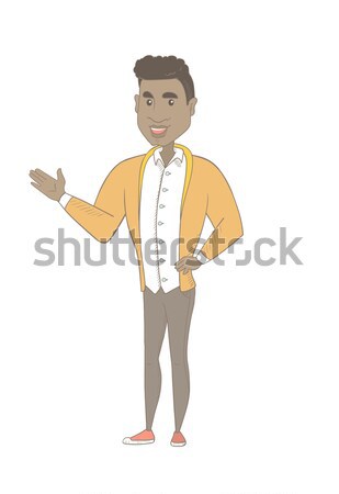 African man pointing at something by his hand. Stock photo © RAStudio