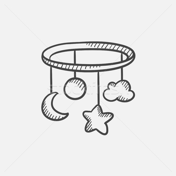 Baby bed carousel sketch icon. Stock photo © RAStudio