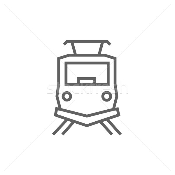 Stock photo: Front view of train line icon.