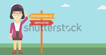 Confused woman choosing career pathway. Stock photo © RAStudio