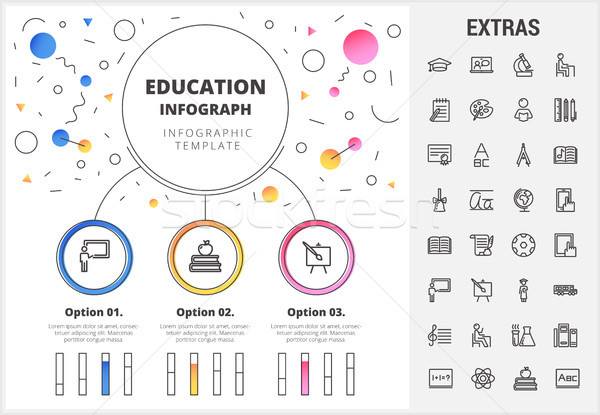 Istruzione infografica modello elementi icone cerchio Foto d'archivio © RAStudio