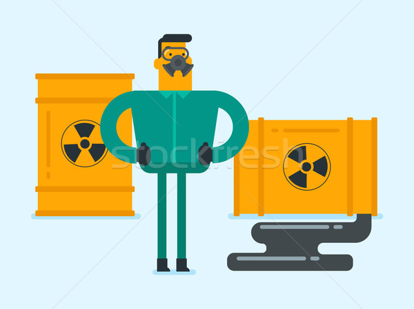 Man in radiation protective suit and respirator. Stock photo © RAStudio
