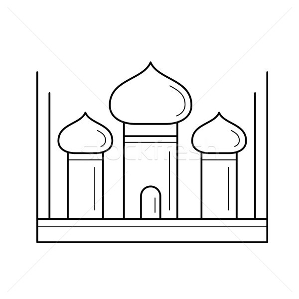 Taj Mahal vonal ikon vektor izolált fehér Stock fotó © RAStudio