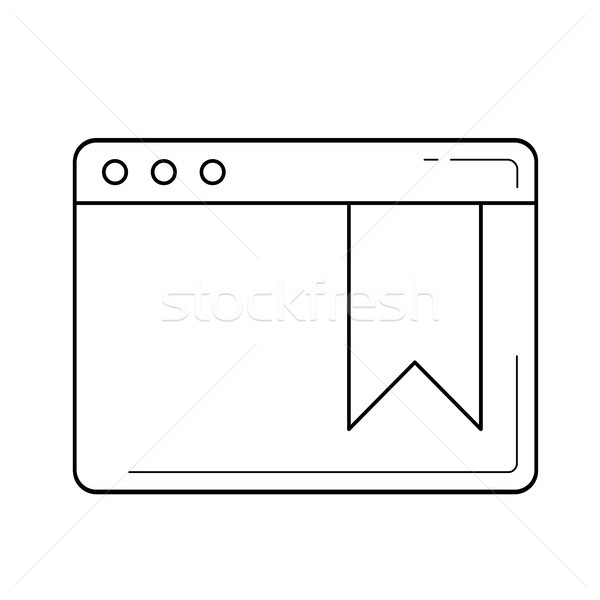 Könyvjelző vonal ikon vektor izolált fehér Stock fotó © RAStudio