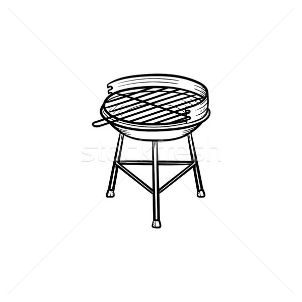 Faszén grill kézzel rajzolt rajz ikon skicc Stock fotó © RAStudio