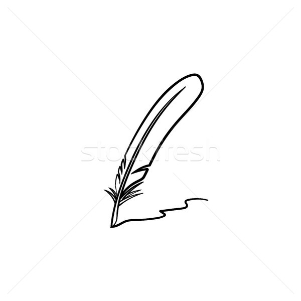書く 羽毛 手描き スケッチ アイコン ストックフォト © RAStudio