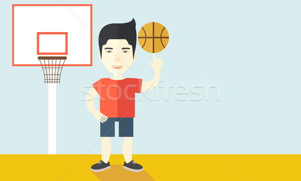 Basketball player spinning ball. Stock photo © RAStudio