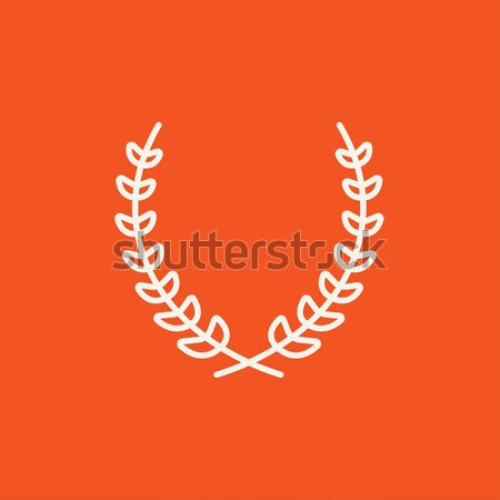 Laurier couronne ligne icône web mobiles [[stock_photo]] © RAStudio