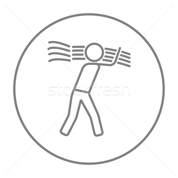 Man carrying wheat line icon. Stock photo © RAStudio