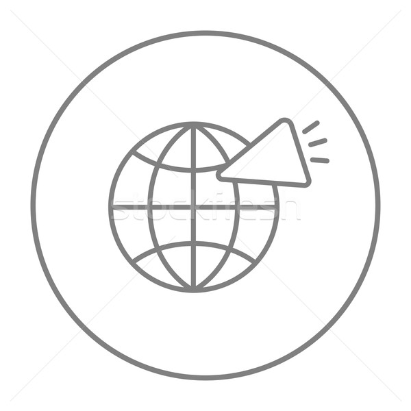 Globe with loudspeaker line icon. Stock photo © RAStudio