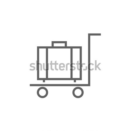 Luggage on trolley line icon. Stock photo © RAStudio