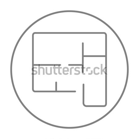 Stock photo: Projector roller screen line icon.
