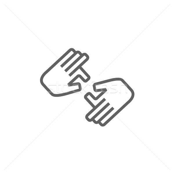 Stock photo: Finger language line icon.