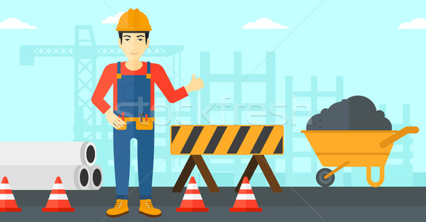 Builder showing thumbs up. Stock photo © RAStudio