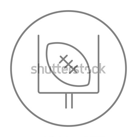 Gate and ball for rugby line icon. Stock photo © RAStudio