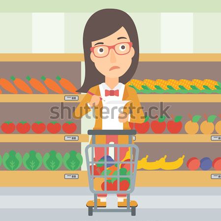 Сток-фото: супермаркета · работник · окна · полный · яблоки